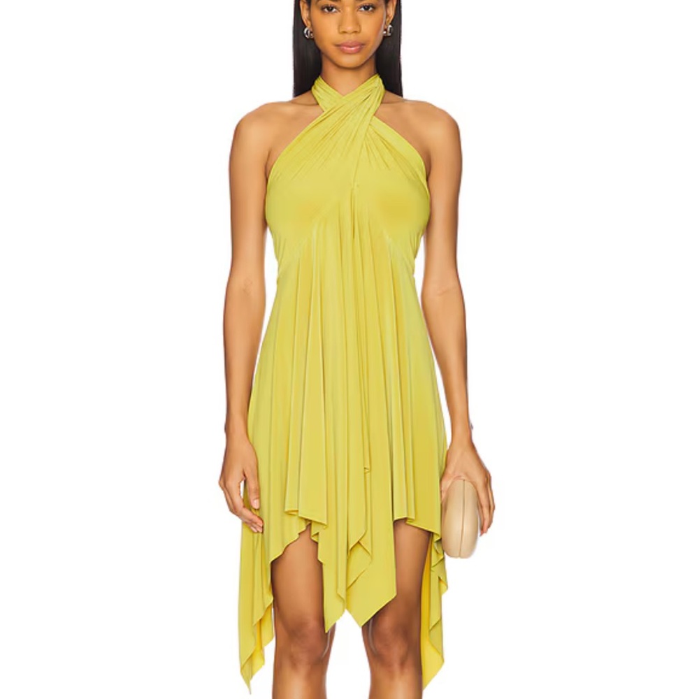 Norma Kamali Asymmetrical Yellow Dress